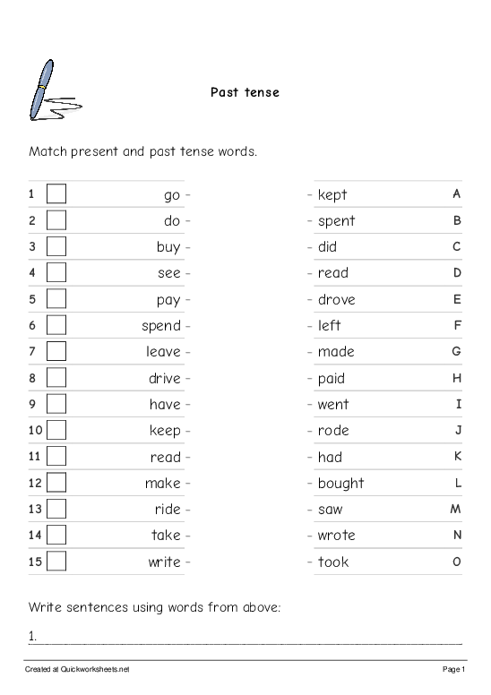 past-tense-matching-pairs-worksheet-quickworksheets