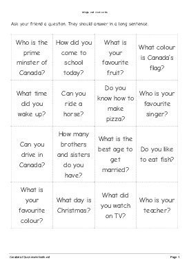 Ice breaker questions: KS2 transition activity