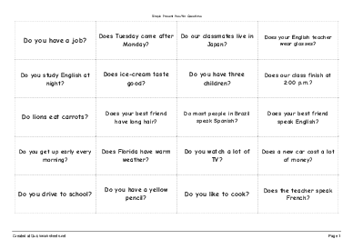 simple present tense worksheets