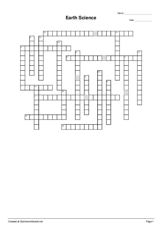 earth-science-crossword-quickworksheets