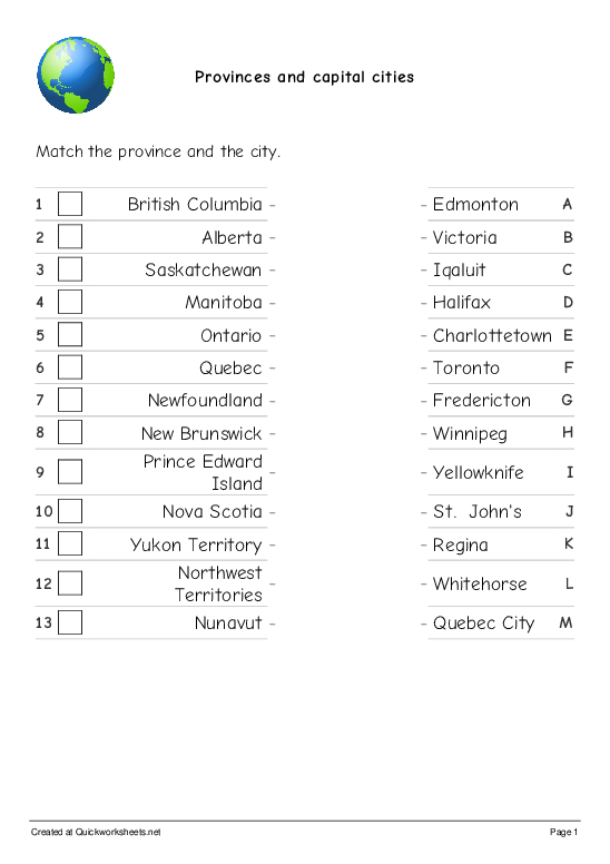 canada provinces and capitals list