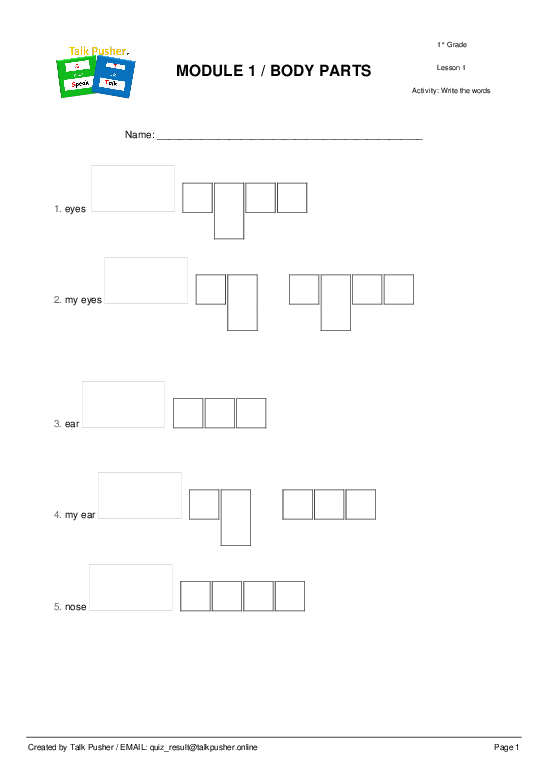 m1 body parts word shape worksheet quickworksheets