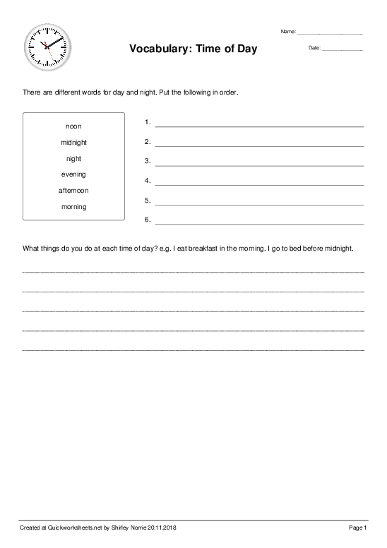 TIME Worksheets