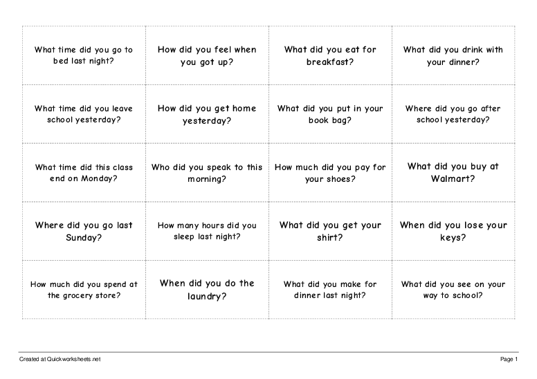 [untitled worksheet] - Small Cards - Quickworksheets