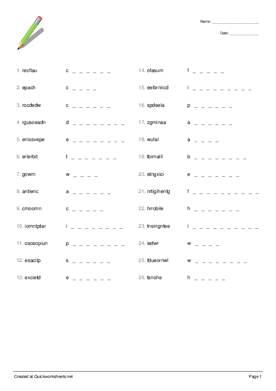 ADJECTIVES Worksheets