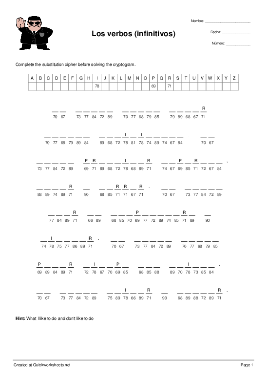 Spanish Worksheets