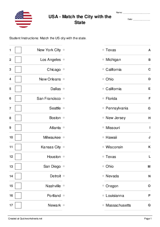 Matching Pairs interactive worksheet