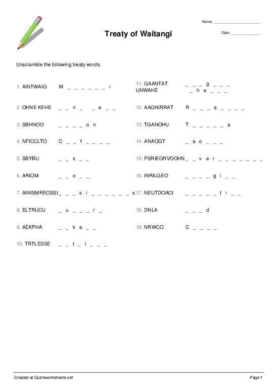 new zealand worksheets