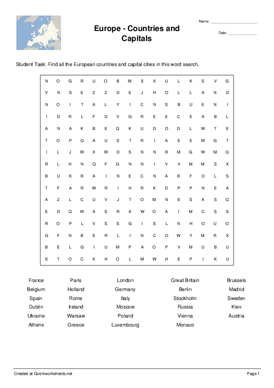 list of europe countries and capitals