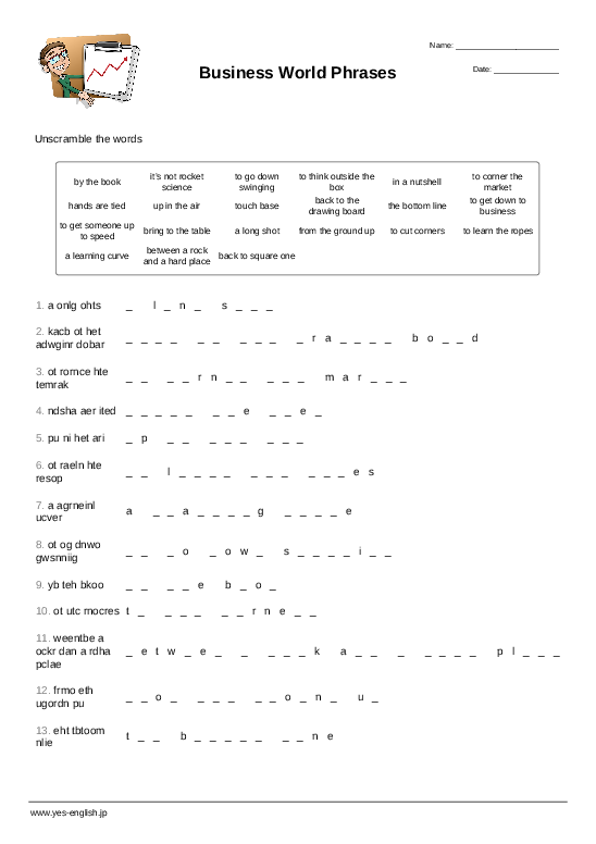 Business English Worksheets - 15 Worksheets.com