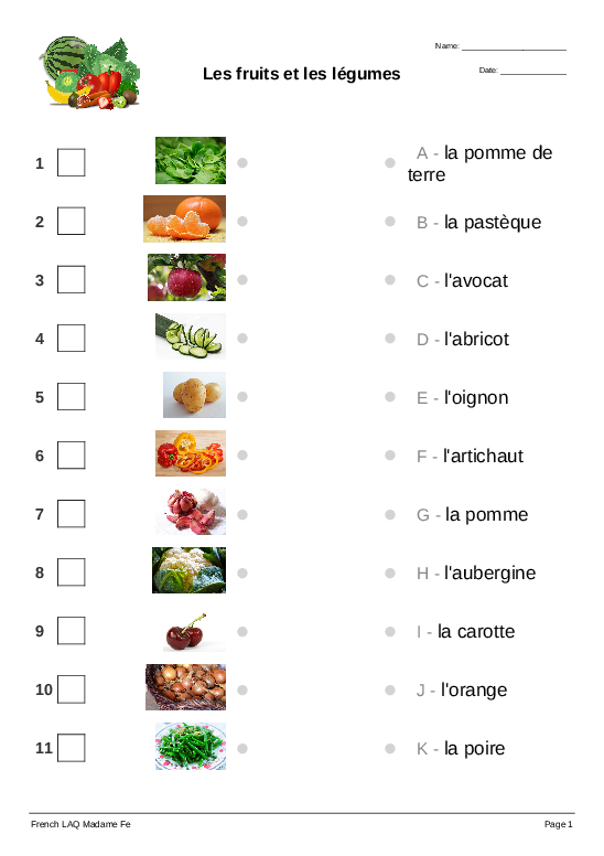 french worksheets