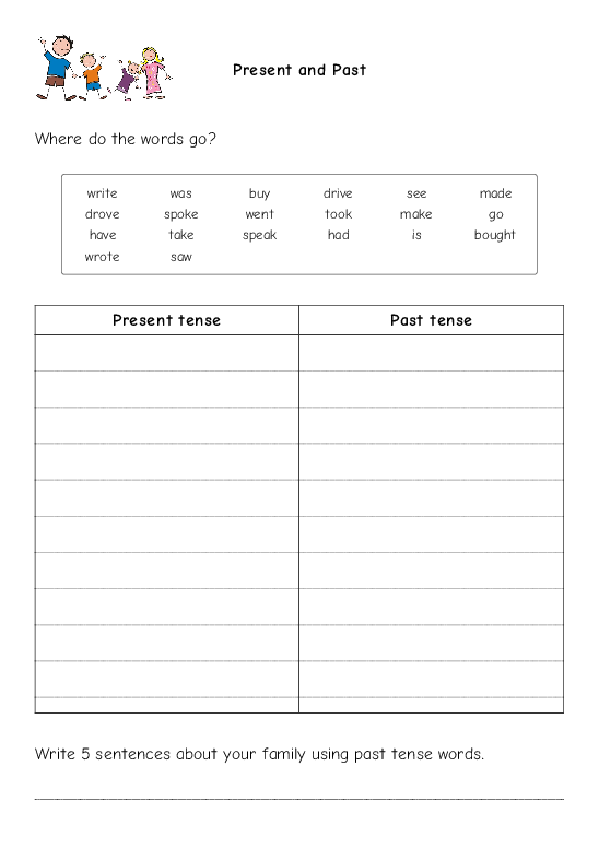 past tense worksheets