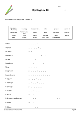 Spelling Worksheets Generator Scramble