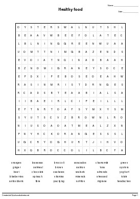 healthy food wordsearch quickworksheetsnet