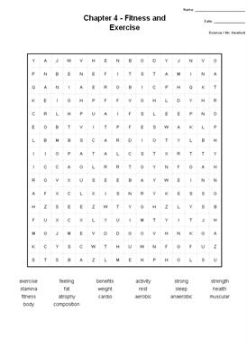 Exercise Word Search