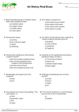 art history final exam multiple choice quickworksheetsnet