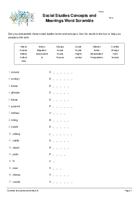 Free Word Scramble / Word Jumble / Anagram Worksheet Generator