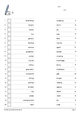 compound nouns worksheets